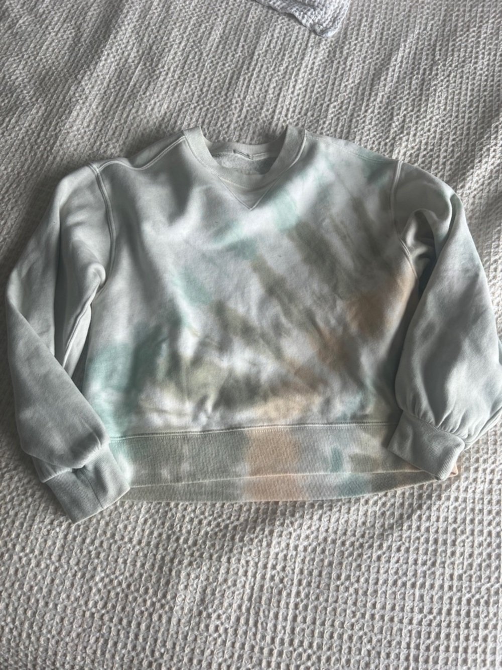 Abercrombie & Fitch Pastel Tie-Dye Crewneck Sweatshirt - Mint, Beige
